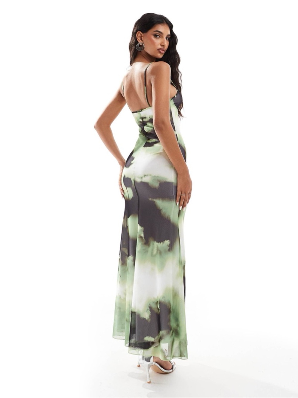 ASOS Green and Black Mesh Maxi - Picture 3 of 4